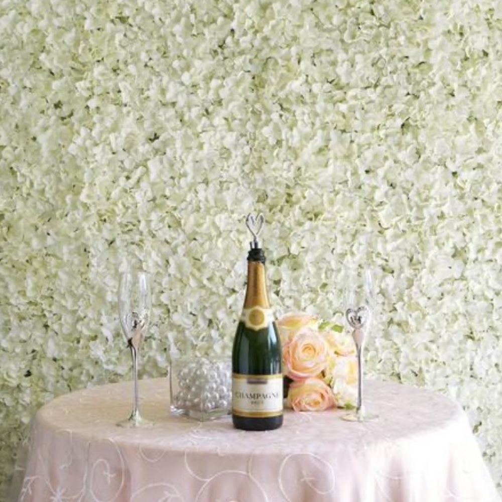 Cream Hydrangea Flower Wall Mat Panels (Set of 24)